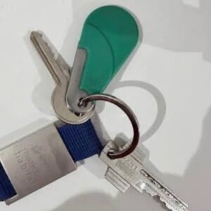 TESTTT Trousseau de 2 clés avec porte-clés vert et bleu