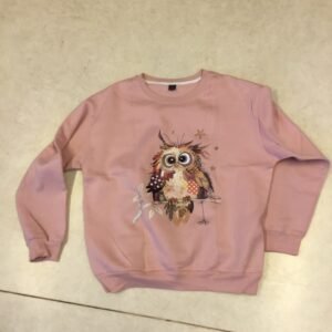 Shein Sweat rose avec motif chouette